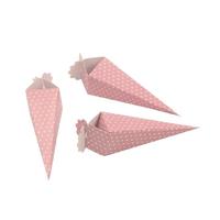 Pembe Puantiyeli Lokumluk Karton Külah