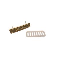 PL3 Gold Metal Plaka / Metal Etiket Adet - 38.5x8.5mm