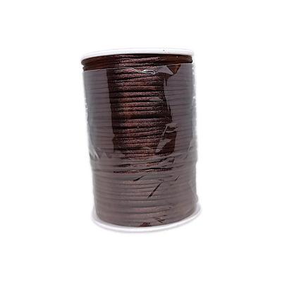 Saten - Floş İp (Sıçan Kuyruğu)  - Kahverengi 90 mt - 2mm (KALIN)