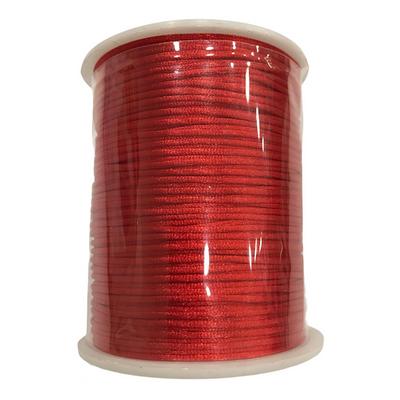 Saten - Floş İp (Sıçan Kuyruğu)  - Kırmızı 90 mt - 2mm (KALIN)