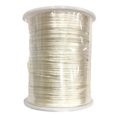 Saten - Floş İp (Sıçan Kuyruğu)  - Krem 90 mt - 2mm (KALIN)