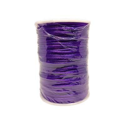Saten - Floş İp (Sıçan Kuyruğu)  - Mor 90 mt - 2mm (KALIN)