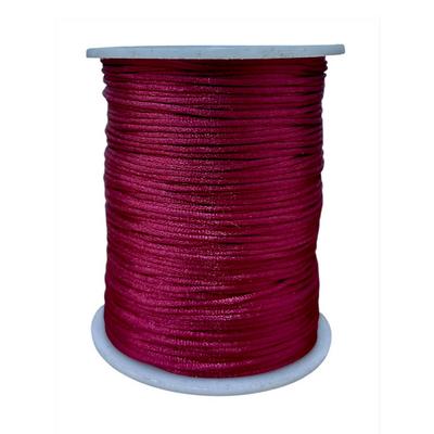 Saten - Floş İp (Sıçan Kuyruğu) Koyu Fuşya - 100 mt - İnce