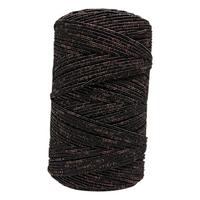 Siyah - Kahverengi Simli 1.5 mm Simli Slim Supla (Supra) Çanta ve Runner İpi - 180-200 gr. 200 mt.
