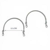 12 cm Spiral Metal Çanta Sapı ÇİFTİ - Gümüş