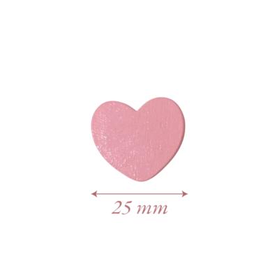 Toz Pembe Ahşap Kalp Boncuk - 25mm