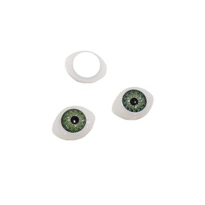 12x16 mm Yeşil Oval Plastik Oyuncak Göz Çifti - Kendinden Yapışkanlı Gerçekçi Göz