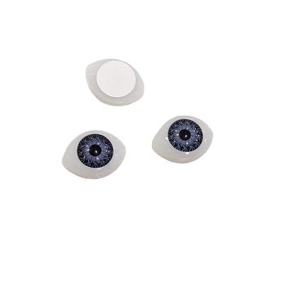 12x16 mm Gri Oval Plastik Oyuncak Göz Çifti - Kendinden Yapışkanlı Gerçekçi Göz