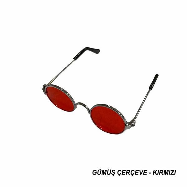 4 No Kirmizi Cam Gozluk Gumus Cerceve 17 50 Tl