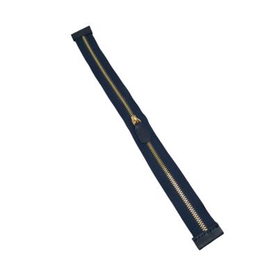 40 cm Deri Detaylı Çanta Fermuarı - Lacivert