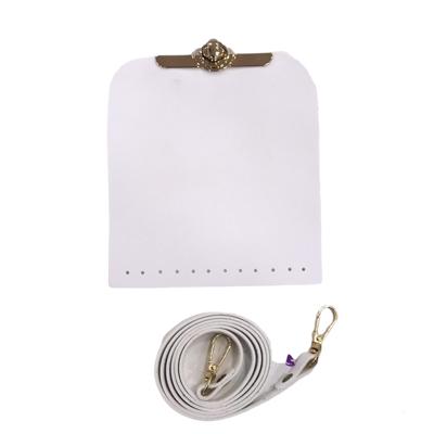 Beyaz Metal Detaylı Kapaklı Askılı Telefon Çanta Kiti