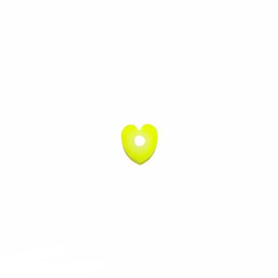 Kalp Neon Sarı Fimo Boncuk - 1 Adet