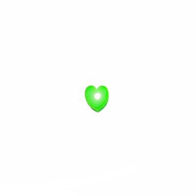 Kalp Neon Yeşil Fimo Boncuk - 1 Adet