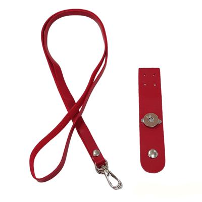Kırmızı Örme Telefon Kabı Sapı ve Mıknatıslı Kapama Seti - 120 cm