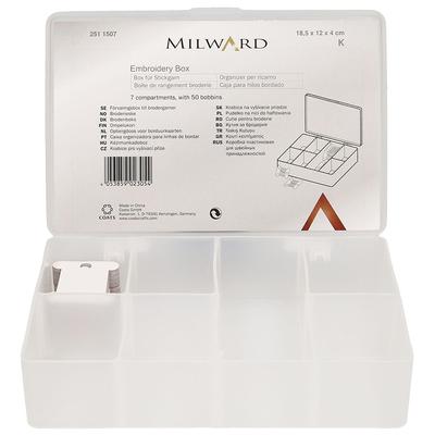 Milward Organizer Kutu - İplik Saklama Kutusu - 18,5 x 12 x 4 cm - 7 Bölmeli