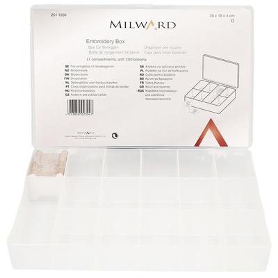 Milward Organizer Kutu - İplik Saklama Kutusu - 28 x 18 x 4 cm - 17 Bölmeli