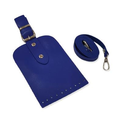 Saks Mavi Kapaklı Askılı Telefon Çanta Kiti