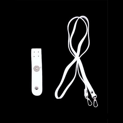 Beyaz Örme Telefon Kabı Sapı ve Mıknatıslı Kapama Seti - 120 cm