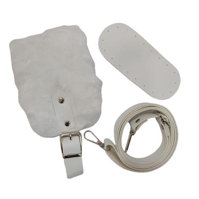 Beyaz Peluş Kürk Kapaklı Askılı Telefon Çanta Kiti